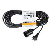Удлинитель-шнур 1х10м без заземл. 6А IP20 1.3кВт ПВС 2х0.75 черн. PROCONNECT 11-7114