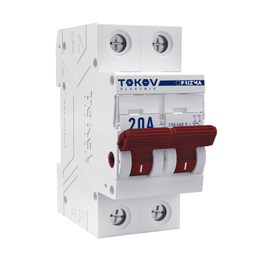 Выключатель нагрузки модульный 2п 20А PRIZMA TOKOV ELECTRIC TKE-PZ60-MDSI-2-20 Выключатель нагрузки модульный 2п 20А PRIZMA TOKOV ELECTRIC TKE-PZ60-MDSI-2-20