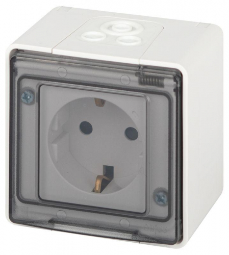 Розетка Эксперт 11-2502-01 2P+E IP55 шторки 16А-250В ОУ бел. Эра Б0063280