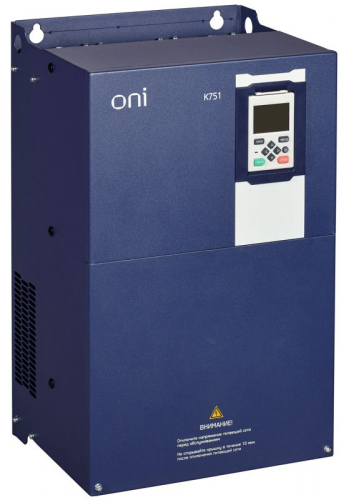Преобразователь частоты K751 380В 3ф 45-55кВт 91-112А со встроен. тормозом ONI K751-33-4555TM Преобразователь частоты K751 380В 3ф 45-55кВт 91-112А со встроен. тормозом ONI K751-33-4555TM