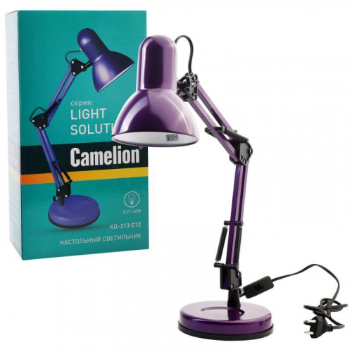 Светильник KD-313 C12 настол. 230В 60Вт E27 фиол. Camelion 13644 фото 3