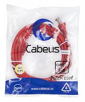 Патч-корд U/UTP кат.5E PC-UTP-RJ45-Cat.5e-3m-RD 2xRJ45/8p8c неэкранир. PVC 3м красн. Cabeus 7684c