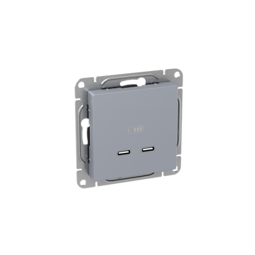 Розетка 2-м СП Эпика USB-C механизм алюм. EKF UP1-SOA-2USBC фото 2 Розетка 2-м СП Эпика USB-C механизм алюм. EKF UP1-SOA-2USBC фото 2