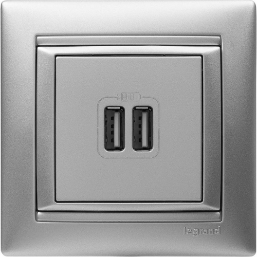 Розетка USB 2-м СП Valena алюм. IEK 770270 фото 9