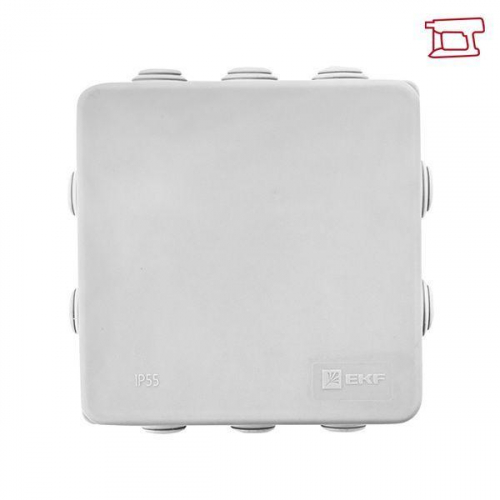 Коробка распределительная КМР-030-014 100х100х50 IP55 с крышкой для прямого монтажа 10 мембранных вводов сер. EKF plc-kmr-030-014 фото 5