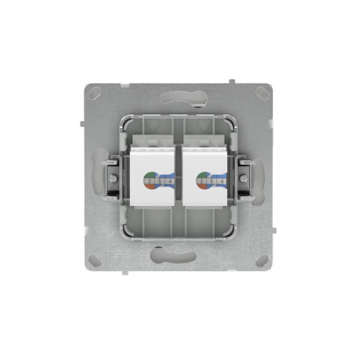 Розетка компьютерная 2-м KANT RJ45 кат.6A без шторки бел. магнолия DKC 7000674 фото 3