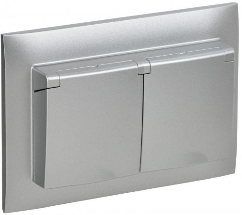 Розетка 2-м SKANDY 16А IP44 с крышкой в сборе SK-R12S серебр. IEK SK-R26-16-44-K23-F Розетка 2-м SKANDY 16А IP44 с крышкой в сборе SK-R12S серебр. IEK SK-R26-16-44-K23-F