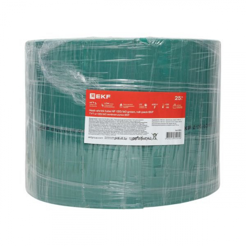 Трубка термоусадочная ТУТ нг 120/60 зел. PROxima (уп.25м) EKF tut-120-j фото 5