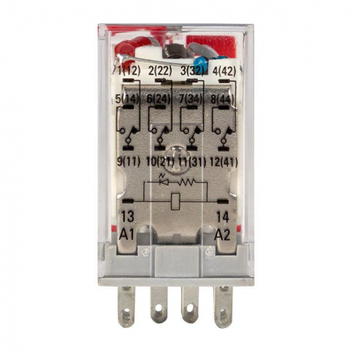 Реле промежуточное RPAt 22/4 5А 230В AC с кнопкой и мех. индикацией AVERES EKF rpat-22-4-230AC фото 5