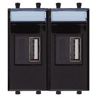 Устройство зарядное USB 2мод. 2.1А Avanti "Черный квадрат" DKC 4402542