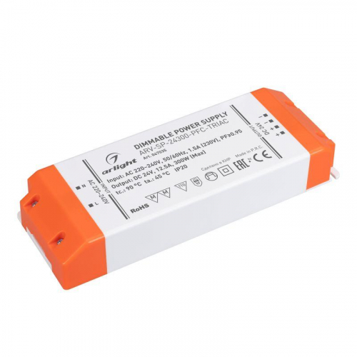 Блок питания ARV-SP-24300-PFC-TRIAC (24В 12.5А 300Вт) IP20 пластик Arlight 047035 Блок питания ARV-SP-24300-PFC-TRIAC (24В 12.5А 300Вт) IP20 пластик Arlight 047035