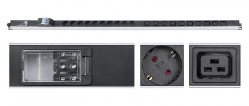 Блок розеток для 19дюйм шкафов PDU-16-10S-10C19-B-T вертик. 10 розеток Schuko 10 розеток IEC 320 C19 16А автомат защиты алюм. корпус клем. колодка Cabeus 9549c Блок розеток для 19дюйм шкафов PDU-16-10S-10C19-B-T вертик. 10 розеток Schuko 10 розеток IEC 320 C19 16А автомат защиты алюм. корпус клем. колодка Cabeus 9549c