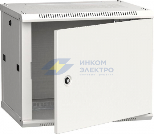 Шкаф 19дюйм LINEA W 9U 600х450мм настен. метал. дверь RAL7035 ITK LWR3-09U64-MF