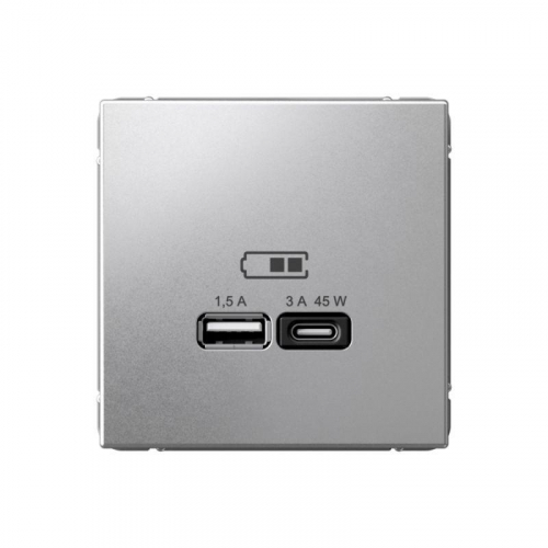 Розетка USB ArtGallery тип A+C 45Вт QC PD высокоскор. ЗУ механизм алюм. SE GAL000329 Розетка USB ArtGallery тип A+C 45Вт QC PD высокоскор. ЗУ механизм алюм. SE GAL000329