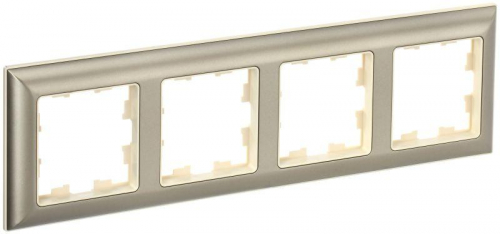 Рамка 4-м BRITE РУ-4-Бр беж./шампань IEK BR-M42-12-3-K10 Рамка 4-м BRITE РУ-4-Бр беж./шампань IEK BR-M42-12-3-K10