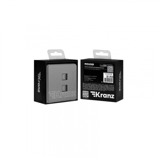 Розетка компьютерная 2-м СП ROUND RJ45 + RJ45 кат.6 IP20 титан Kranz KR-78-0725-2 фото 7 Розетка компьютерная 2-м СП ROUND RJ45 + RJ45 кат.6 IP20 титан Kranz KR-78-0725-2 фото 7