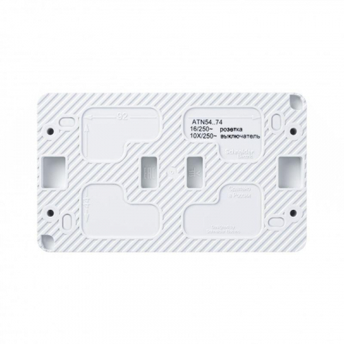 Блок ОП AtlasDesign PROFI IP54 (розетка 1-м 16А заземл. защ. шторки + 2-кл. выключатель 10А) бел. SE ATN540174 фото 3