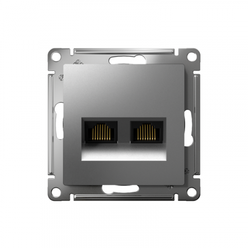 Розетка компьютерная 2-м AtlasDesign RJ45+RJ45 кат.6A механизм сталь SE ATN000988 фото 2 Розетка компьютерная 2-м AtlasDesign RJ45+RJ45 кат.6A механизм сталь SE ATN000988 фото 2