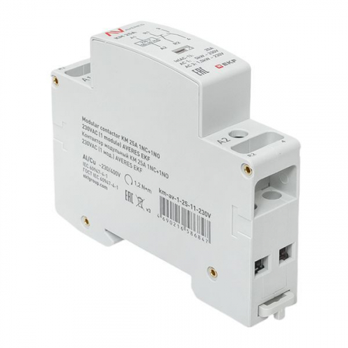 Контактор модульный КМ 25А 1NC+1NO 230VAC (1 мод.) AVERES EKF km-av-1-25-11-230V фото 9 Контактор модульный КМ 25А 1NC+1NO 230VAC (1 мод.) AVERES EKF km-av-1-25-11-230V фото 9