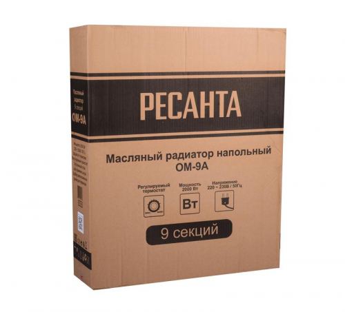 Радиатор масляный 2000Вт ОМ-9А Ресанта 67/3/16 фото 2 Радиатор масляный 2000Вт ОМ-9А Ресанта 67/3/16 фото 2