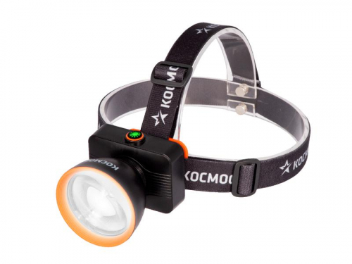 Фонарь налобный аккум. 15Вт Laser LED/ 3000мА.ч ABS пластик линза Френеля КОСМОС KOC533Lit фото 3