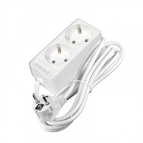 Удлинитель 2х3м с заземл. 16А IP20 3.5кВт ПВС 3х1 бел. DOMTOK 2386 фото 3 Удлинитель 2х3м с заземл. 16А IP20 3.5кВт ПВС 3х1 бел. DOMTOK 2386 фото 3