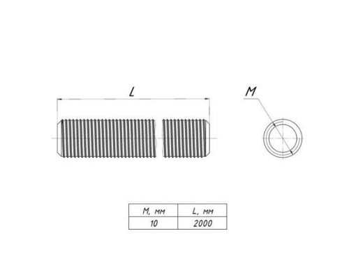 Шпилька М10 L2000 EKF shpm10x2000 фото 2