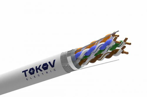 Кабель витая пара SF/UTP 4х2х24AWG(0.52мм) кат.5E нг(А)-HF (LSZH) indoor Fluke tested 305м (м) PRO TOKOV ELECTRIC TKP-C06-SF-42-5E-305-LSZH