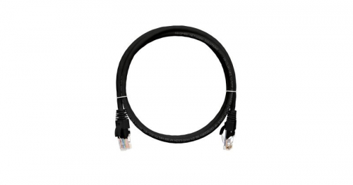 Шнур коммутационный кат.5E (класс D) U/UTP 4 пары 24 AWG (7х0.205мм) 100МГц 2хRJ45 (8P8C) T568B заливной с защ. защелки мж BC чистая медь LSZH нг(А)-HFLTx черн. 0.15м NIKOMAX NMC-PC4UD55B-001-C-BK