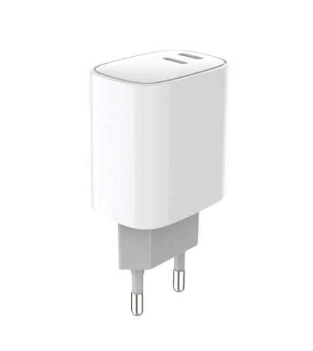 Устройство зарядное сетевое с двумя портами USB-C + USB-C 20Вт Rexant 18-2210 фото 2 Устройство зарядное сетевое с двумя портами USB-C + USB-C 20Вт Rexant 18-2210 фото 2