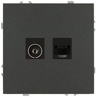 Розетка комбинированная СП Galaxy RJ45 + TV 16А IP20 250В графит Эра Б0070786