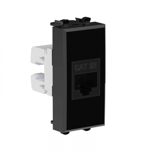 Розетка компьютерная 1мод. Avanti "Черный квадрат" RJ45 кат.5E без шторок модульная механизм DKC 4402661 фото 2