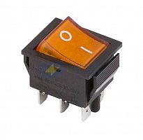 Выключатель клавишный 250В 15А (6с) ON-ON с подсветкой (RWB-506; SC-767) желт. Rexant 36-2353