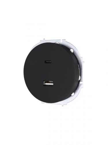 Розетка 1-м СП OSEN TC+ USB разъем механизм черн. бархат LEZARD 743-4288-192TC фото 2