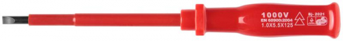 Отвертка изолированная 1000В CrV сталь пластик. ручка 5х125мм SL FIT 55803 Отвертка изолированная 1000В CrV сталь пластик. ручка 5х125мм SL FIT 55803