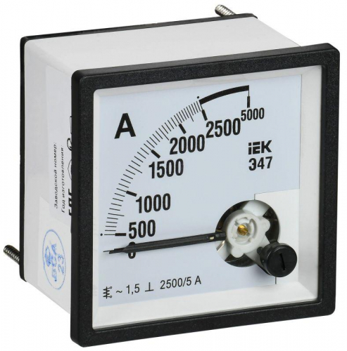 Амперметр Э47 2500/5А класс точн. 1.5 72х72мм IEK IPA10-6-2500-E Амперметр Э47 2500/5А класс точн. 1.5 72х72мм IEK IPA10-6-2500-E