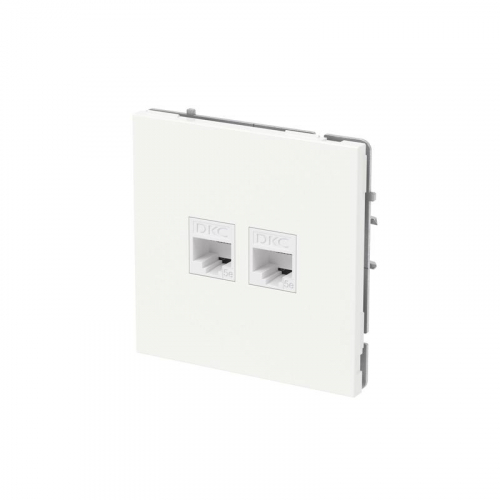 Розетка компьютерная 2-м KANT RJ45 кат.5E без шторки бел. магнолия DKC 7000664 фото 2