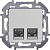 Розетка компьютерная 2-м Inspiria RJ45 кат.6 UTP механизм алюм. IEK 673842