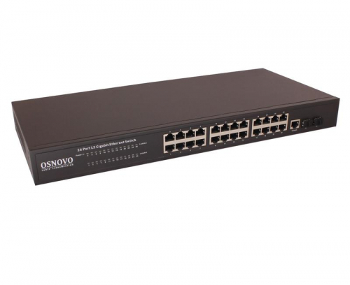 Коммутатор управляемый (L2+) SW-72402/L2 Gigabit Ethernet на 26 портов OSNOVO 12221 Коммутатор управляемый (L2+) SW-72402/L2 Gigabit Ethernet на 26 портов OSNOVO 12221