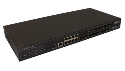 Коммутатор управляемый L2+ SW-70818/L2 Gigabit Ethernet на 18хGE SFP + 8хGE RJ45 портов OSNOVO 13263 Коммутатор управляемый L2+ SW-70818/L2 Gigabit Ethernet на 18хGE SFP + 8хGE RJ45 портов OSNOVO 13263