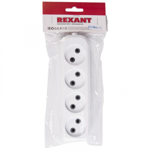 Колодка удлинителя 4-м без заземл. Rexant 11-8715 фото 3