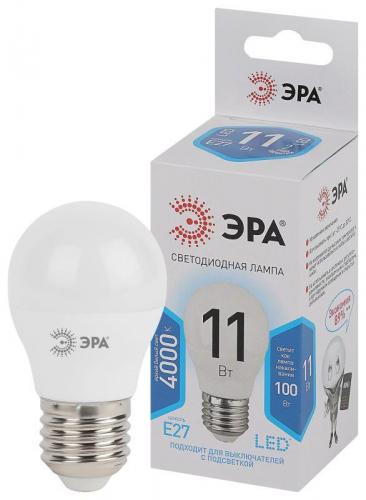 Лампа светодиодная P45-11W-840-E27 шар 880лм Эра Б0032989 Лампа светодиодная P45-11W-840-E27 шар 880лм Эра Б0032989