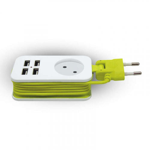 Удлинитель 1х1.5м без заземл. Travel S-CT1-1.5U White-Green 4хUSB 2.1А бел./салатов. Uniel UL-00003331 Удлинитель 1х1.5м без заземл. Travel S-CT1-1.5U White-Green 4хUSB 2.1А бел./салатов. Uniel UL-00003331