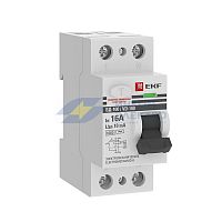 Выключатель дифференциального тока (УЗО) 2п 16А 10мА тип AC 6кА ВД-100 электромех. PROxima EKF elcb-2-6-16-10-em-pro