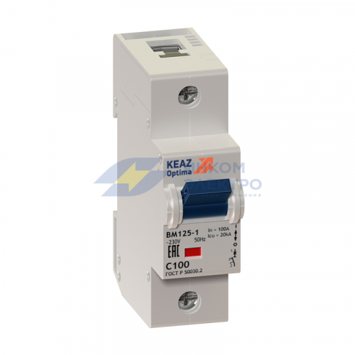 Выключатель автоматический модульный 2п C 80А 20кА OptiDin BM125-2C80-8ln-УХЛ3 КЭАЗ 138537