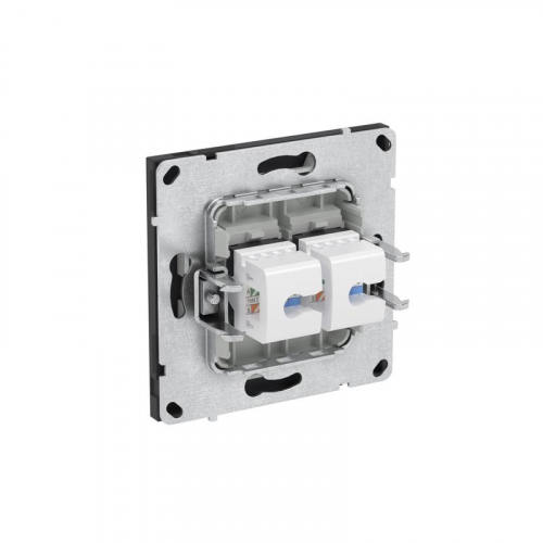 Розетка компьютерная 2-м KANT RJ45 кат.5E без шторки черн. уголь DKC 7012664 фото 5