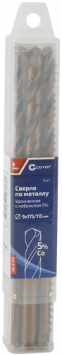 Сверло по металлу удлиненное ПРОФИ/Profi 9х175мм с кобальтом 5% (уп.5шт) Cutop 48-9-175 фото 3