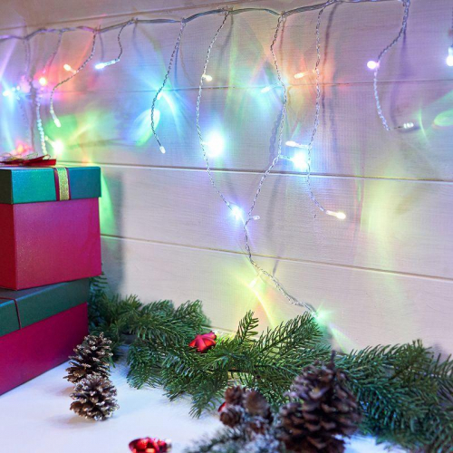 Гирлянда светодиодная "Айсикл" (бахрома) 1.8х0.5м 48LED RGB 4.1Вт 230В IP20 провод прозр. Neon-Night 255-009 фото 5 Гирлянда светодиодная "Айсикл" (бахрома) 1.8х0.5м 48LED RGB 4.1Вт 230В IP20 провод прозр. Neon-Night 255-009 фото 5