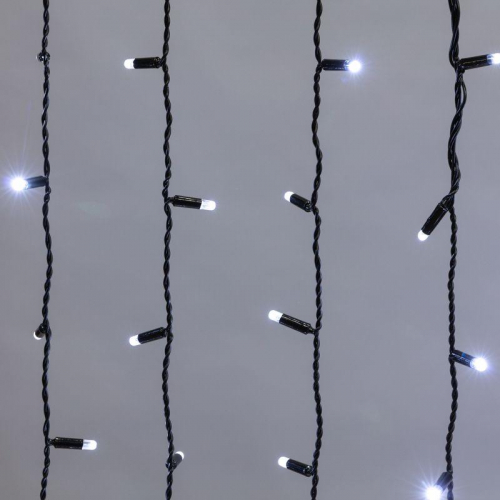 Гирлянда светодиодная "Светодиодный Дождь" 2х1.5м 300LED бел. 23Вт 230В IP65 постоян. свечение провод черн. (нужен шнур питания 303-500) Neon-Night 235-125 фото 2