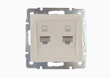 Розетка компьютерная 2-м Rain RJ45 механизм крем. LEZARD 703-0388-141